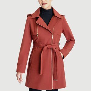 MICHAEL Michael Kors Women's Asymmetrical Hooded Raincoat